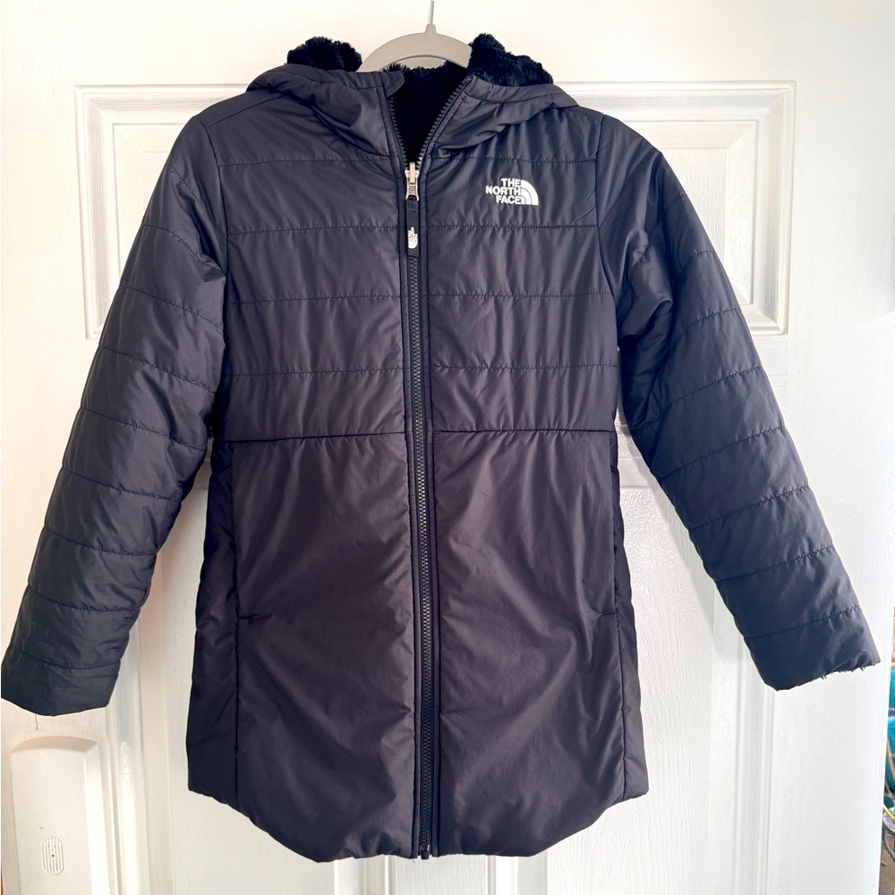 The North Face Kids’ Mossbud Swirl Reversible Water Repellent Hooded Jacket